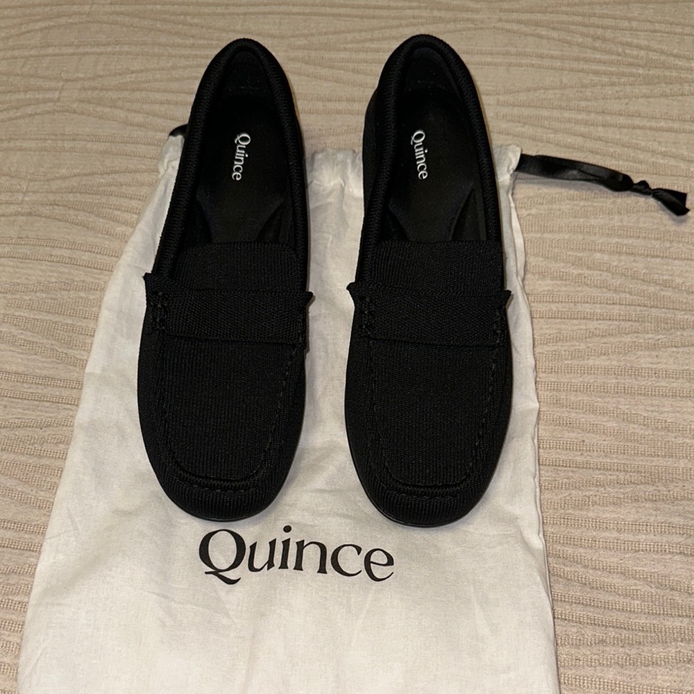 Quince Flat washable knit Black Loafers size 5